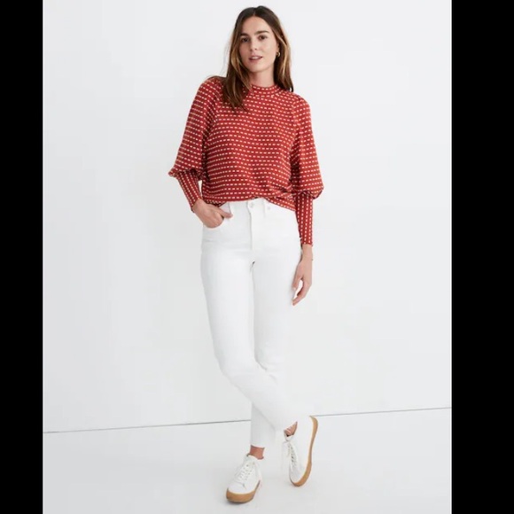 🐲💙 Madewell puff-sleeve Mockneck top - Picture 9 of 9